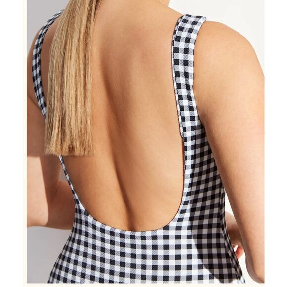 COSSIE + CO Bright Green Gingham The Poppy One Piece Swim Bathing Suit NWT US 4 - Picture 9 of 9